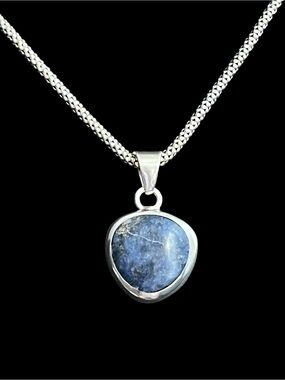 Vintage Taxco Mexico 950 Silver Sodalite Pendant TM-161 Signed